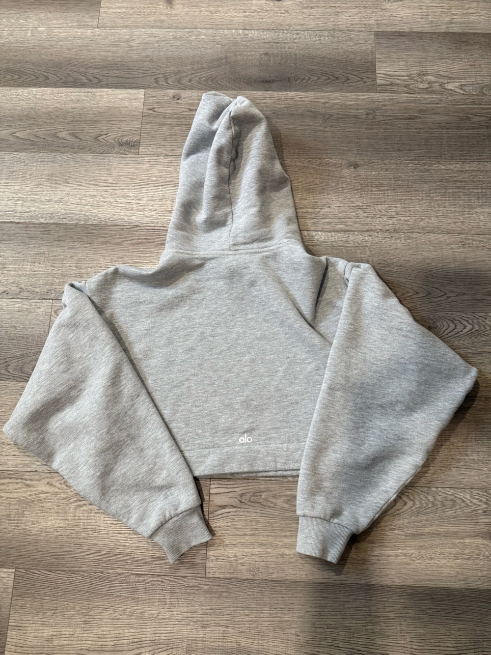 ALO Yoga Women’s Light Gray Cropped Hoodie